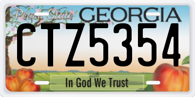 GA license plate CTZ5354