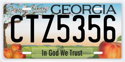 GA license plate CTZ5356