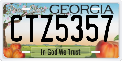 GA license plate CTZ5357