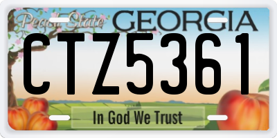 GA license plate CTZ5361