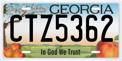 GA license plate CTZ5362