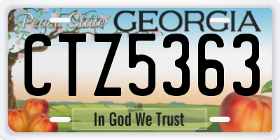 GA license plate CTZ5363