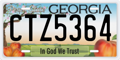 GA license plate CTZ5364