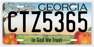 GA license plate CTZ5365