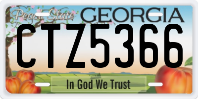 GA license plate CTZ5366