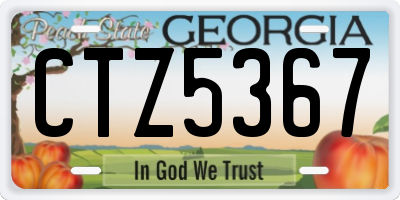 GA license plate CTZ5367