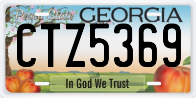GA license plate CTZ5369