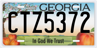 GA license plate CTZ5372