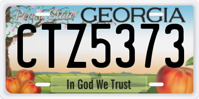 GA license plate CTZ5373