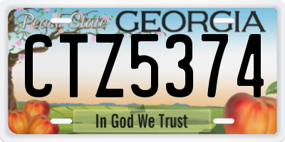 GA license plate CTZ5374