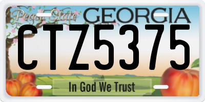 GA license plate CTZ5375