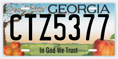 GA license plate CTZ5377