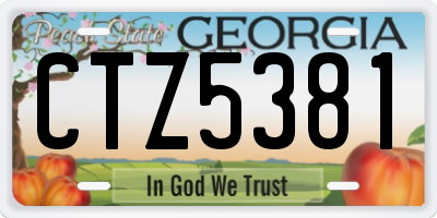 GA license plate CTZ5381
