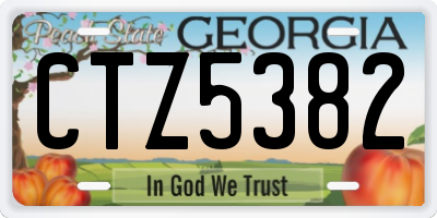 GA license plate CTZ5382