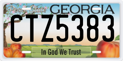 GA license plate CTZ5383