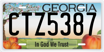 GA license plate CTZ5387