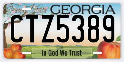 GA license plate CTZ5389