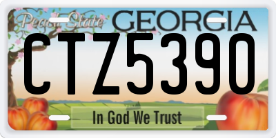 GA license plate CTZ5390