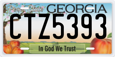 GA license plate CTZ5393
