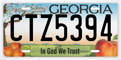 GA license plate CTZ5394
