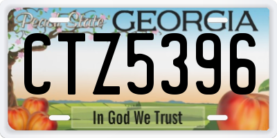 GA license plate CTZ5396