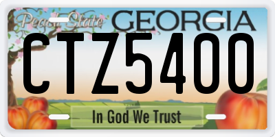 GA license plate CTZ5400