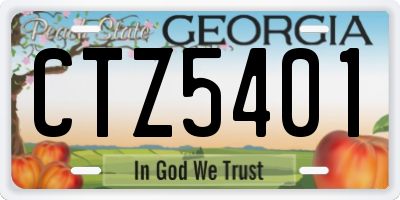 GA license plate CTZ5401