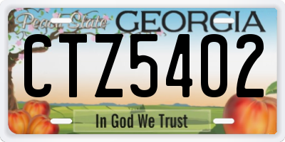 GA license plate CTZ5402