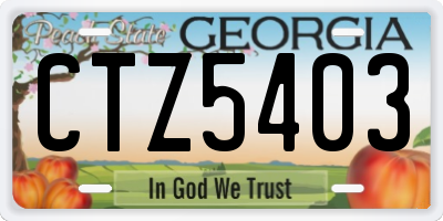 GA license plate CTZ5403