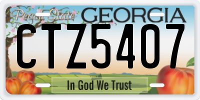 GA license plate CTZ5407