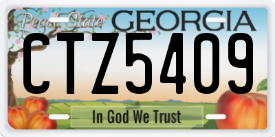 GA license plate CTZ5409