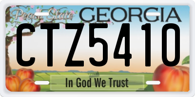 GA license plate CTZ5410