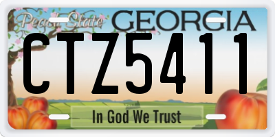 GA license plate CTZ5411
