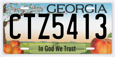 GA license plate CTZ5413