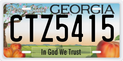 GA license plate CTZ5415
