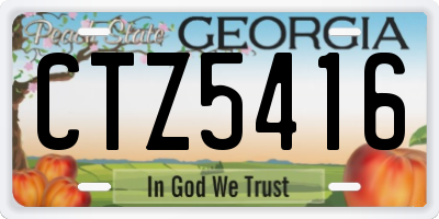 GA license plate CTZ5416