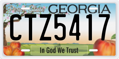 GA license plate CTZ5417