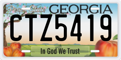 GA license plate CTZ5419