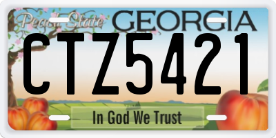 GA license plate CTZ5421