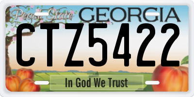 GA license plate CTZ5422