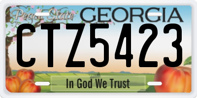 GA license plate CTZ5423