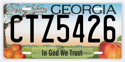 GA license plate CTZ5426