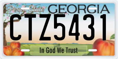 GA license plate CTZ5431