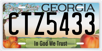 GA license plate CTZ5433