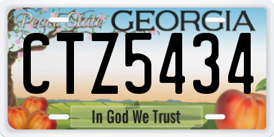GA license plate CTZ5434