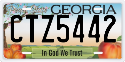 GA license plate CTZ5442
