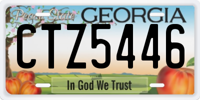 GA license plate CTZ5446