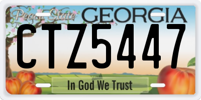 GA license plate CTZ5447