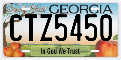 GA license plate CTZ5450