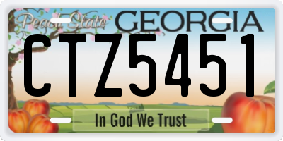 GA license plate CTZ5451